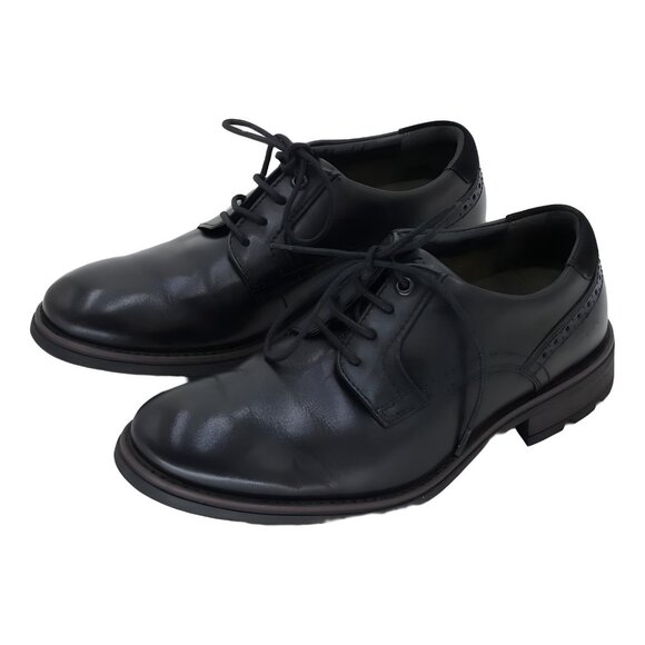 Clarks Emmet Plain Toe Dress Oxfords Black Smooth Leather US 7M EU 39.5 main image 4